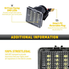 For Toyota Tundra Tacoma TRD White 18 SMD LED License Plate Light Kit Lamp Pair 6B93BC-57