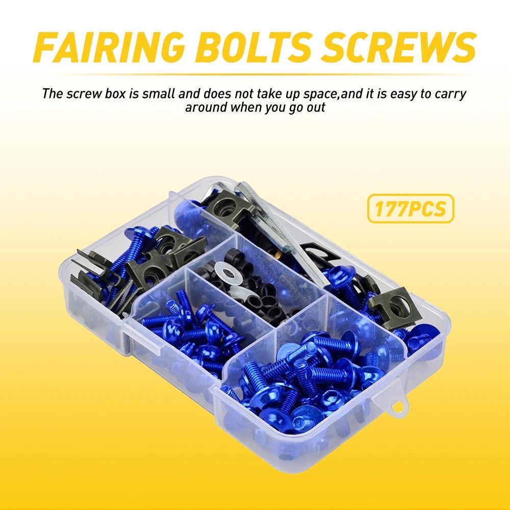 Blue For Kawasaki Ninja NINJA Bolt Kit Body Screw Set Motorcycle Accessories EOA 6B93BC-57