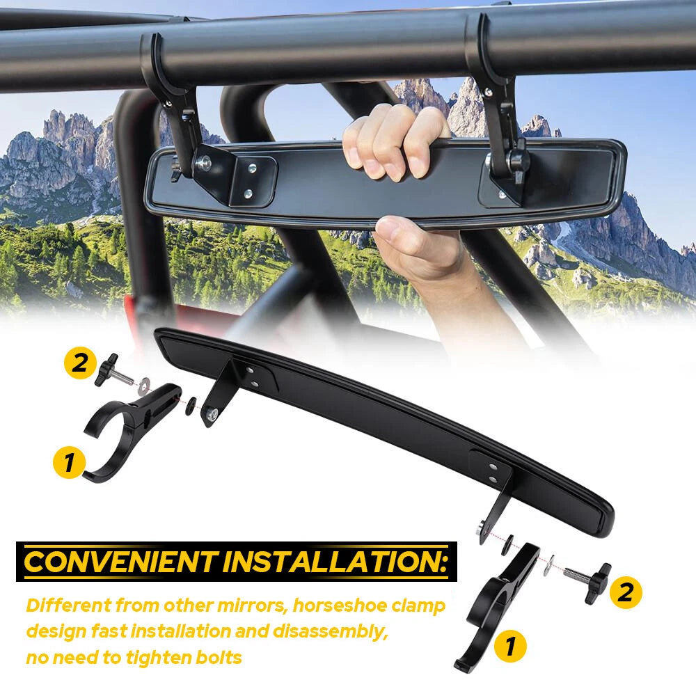 View Center Mirror w/ 2" Roll Bar For Kubota RTV 900/1100/1140 RTV X-series EOA 6B93BC-57