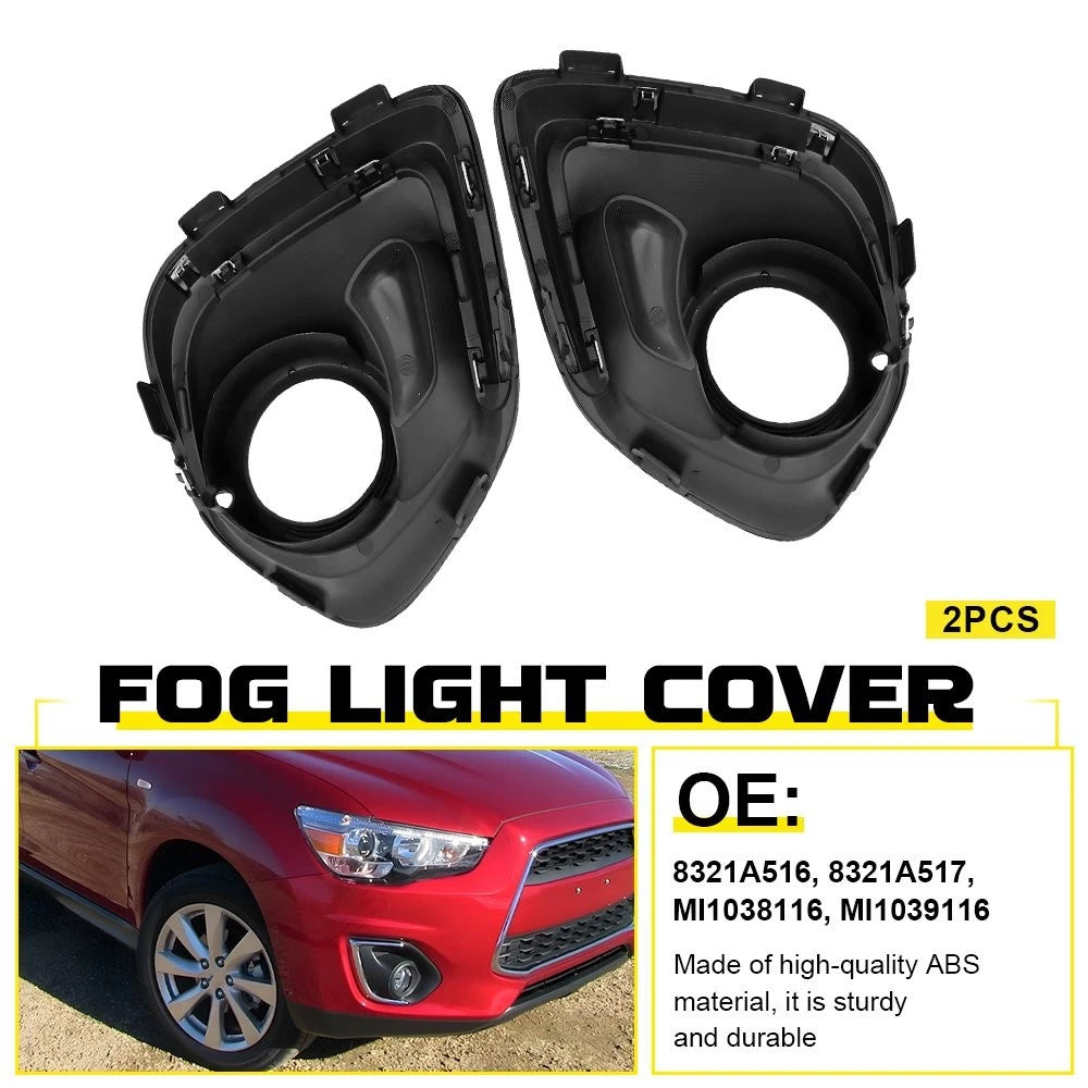 Left+Right Fog Light Bezel Lamp Cover For 2013-2015 Mitsubishi Outlander Sport A 6B93BC-57