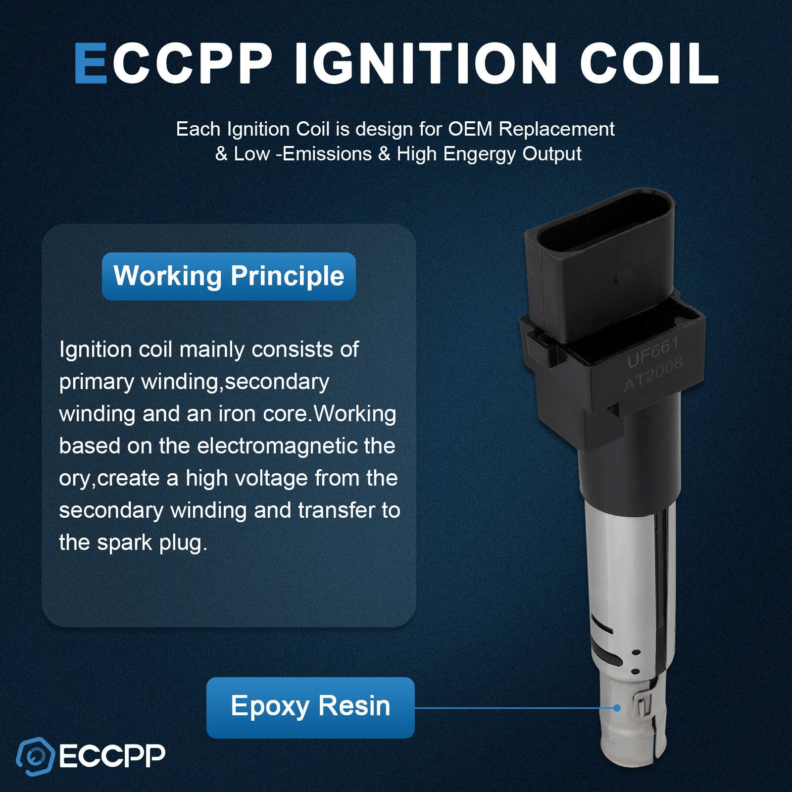 ECCPP 6 Ignition Coils For 2004-2006 Porsche Cayenne 3.2L 2008-2010 Cayenne 3.6L 6B93BC-57