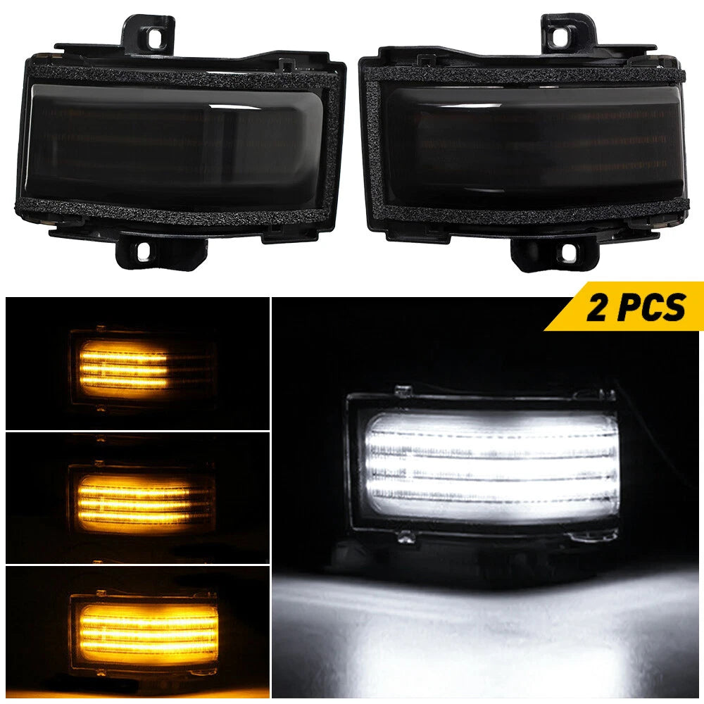 Pair Smoked Led Sequential Tow Mirror Signal Light Lamp For 2015-2022 Ford F-150 6B93BC-57