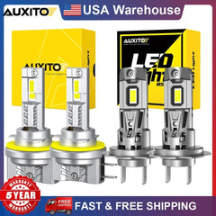 AUXITO H15 H7 LED Headlight Bulbs High / Low Beam 6500K White Bright 40000LM US AUXITO