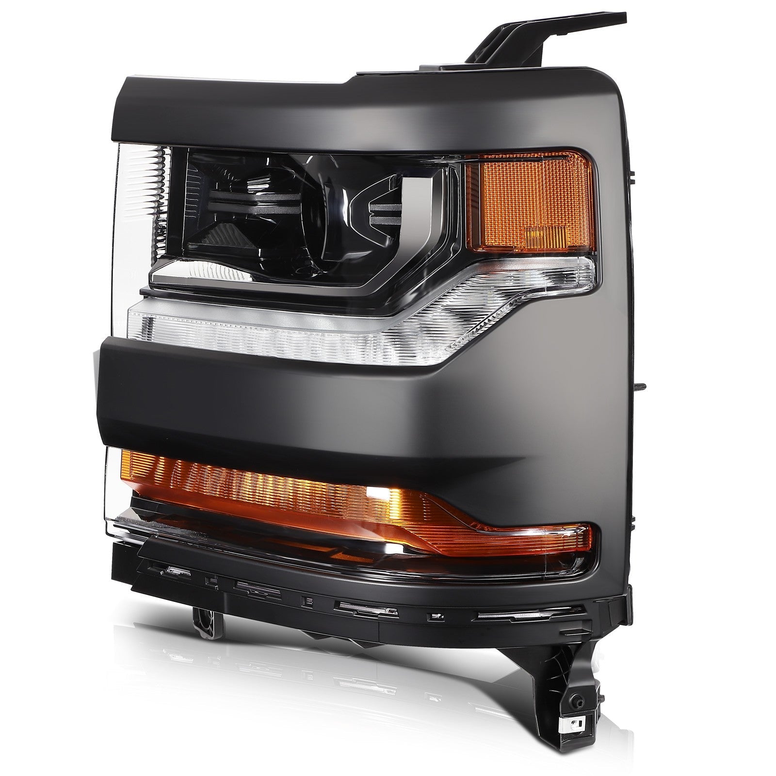 ECCPP Headlights For Chevrolet Silverado 1500 4.3L 5.3L 2016-2018 Pair Black 6B93BC-57