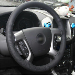 Top Leather Steering Wheel Hand-stitch on Wrap Cover For Chevy Captiva GMC