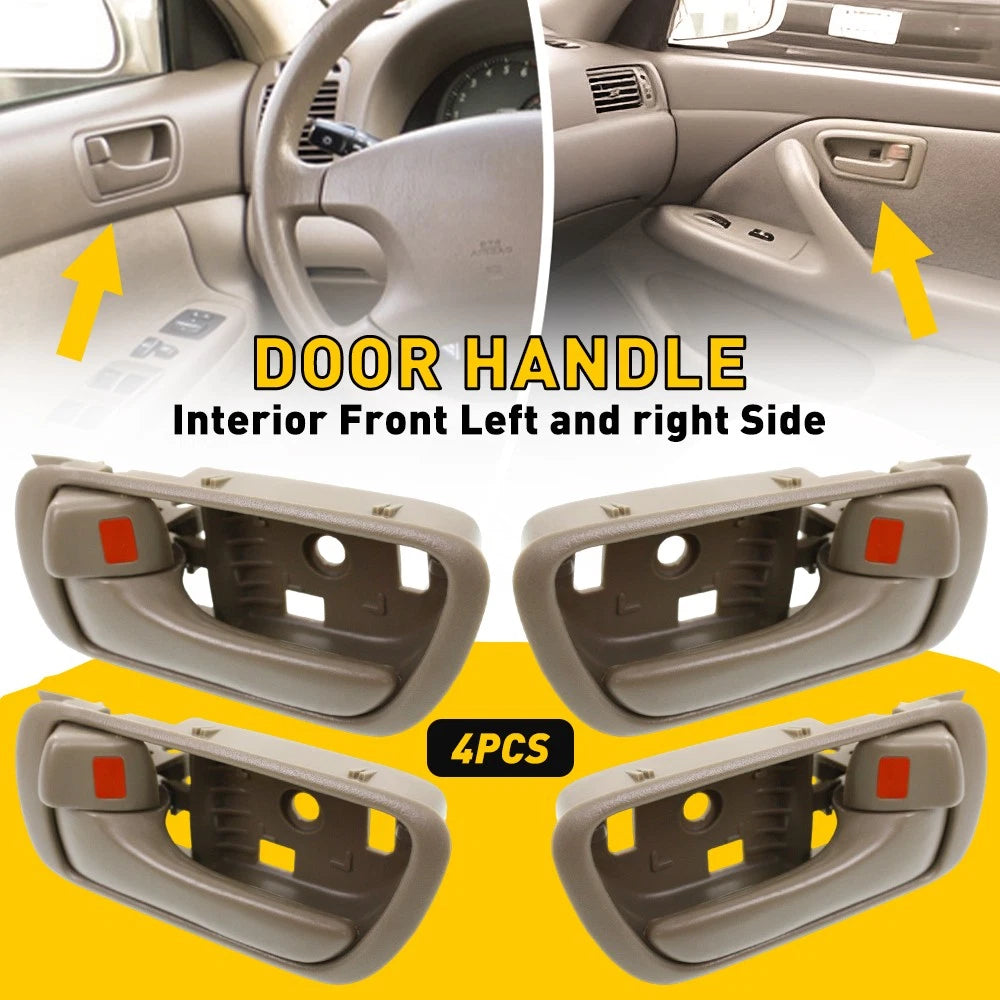 4x Door Handle For Set Toyota 2002-06 Camry & Front Rear Inner 6920533030E Beige 6B93BC-57
