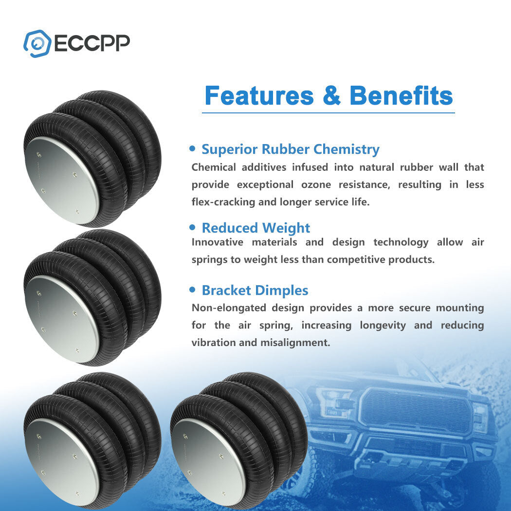4PCS W01-358-8033 Air Suspension Bag Spring For Goodyear 3B12-312 Hendrickson 6B93BC-57