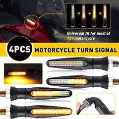 Black Universal Motorcycle 12 LED Turn Signal Blinker Indicator Amber Light 6B93BC-57