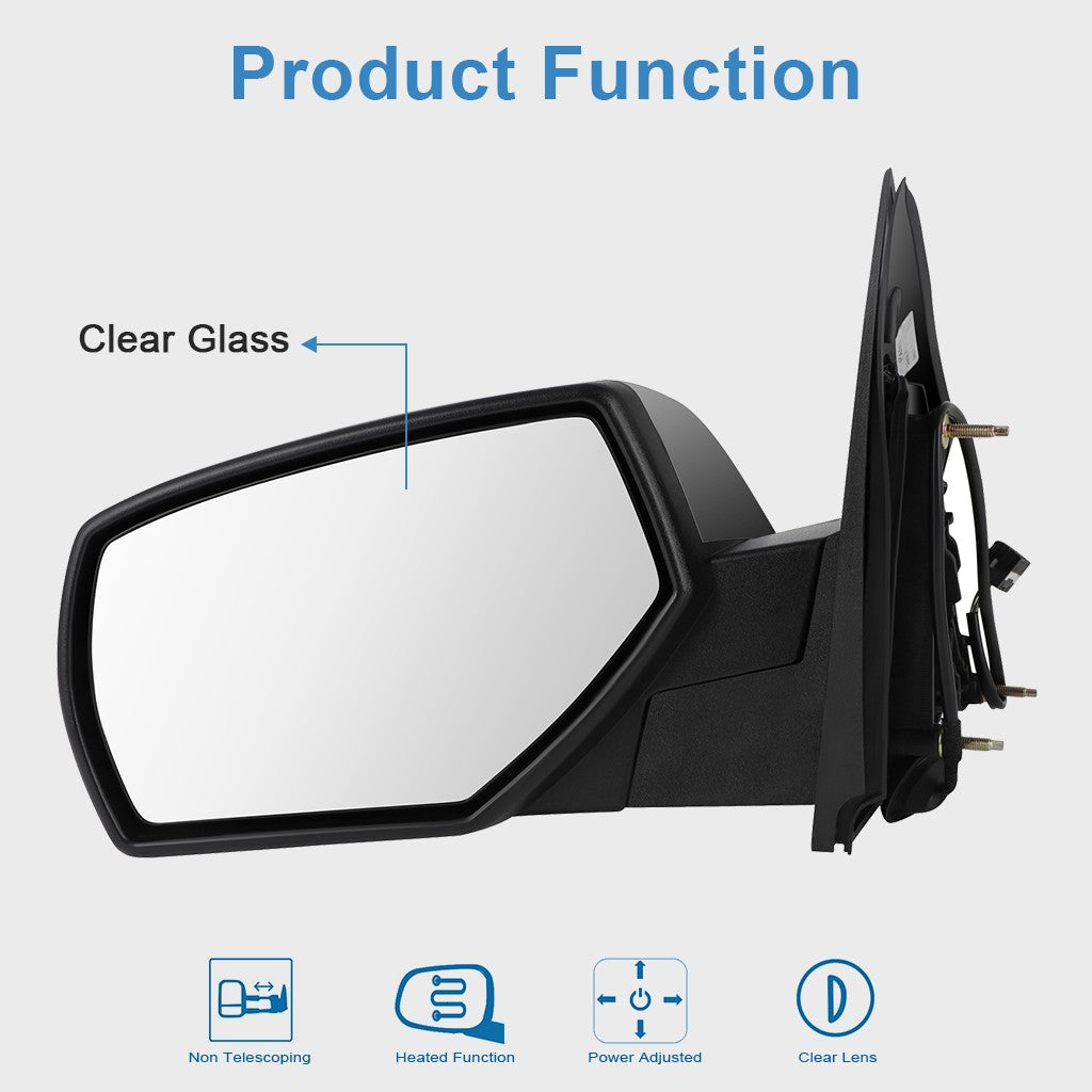 Chrome Power Heated Mirrors for 14-17 Chevy Silverado 1500 Manual Fold 6B93BC-57