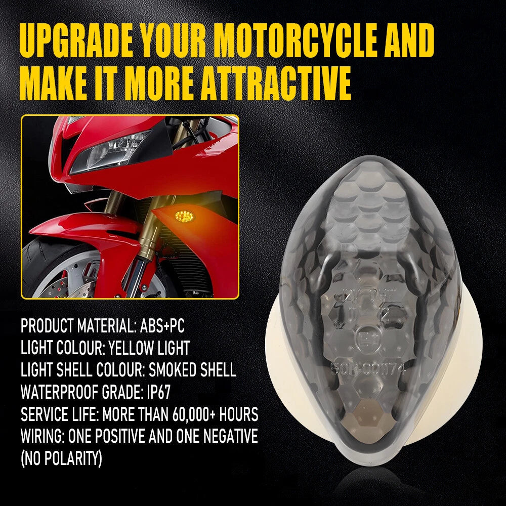LED Flush Mount Front Turn Signal Blinker Amber For Honda CBR600RR CBR600F4/F4i 6B93BC-57