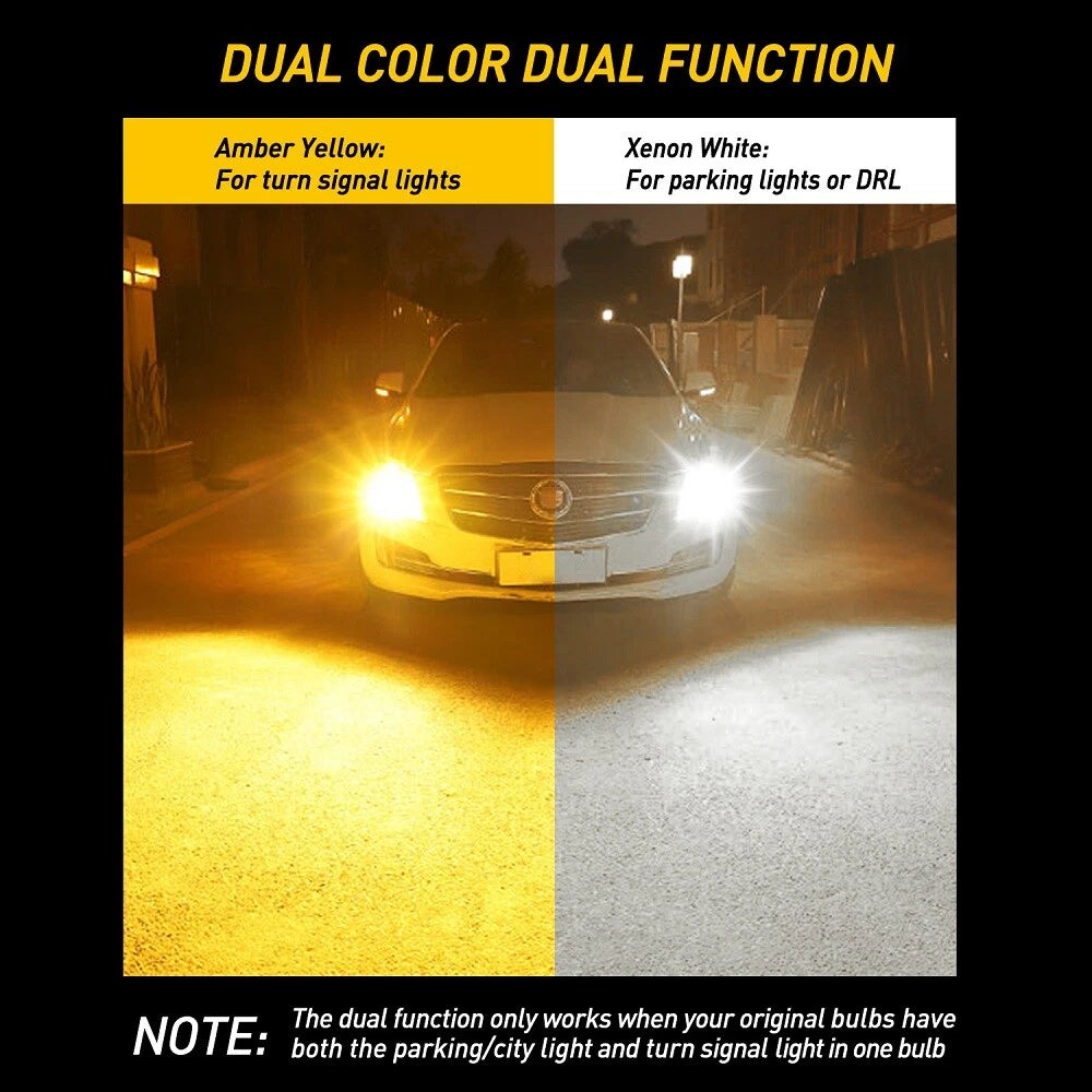 3157 Switchback LED Turn Signal Lights Anti Hyper Flash AMBER WHITE Dual Color A 6B93BC-57