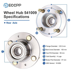 1Pc Wheel Hub Bearing Rear FWD For Chevrolet Aveo Aveo5 Pontiac G3 Wave W/ ABS 6B93BC-57