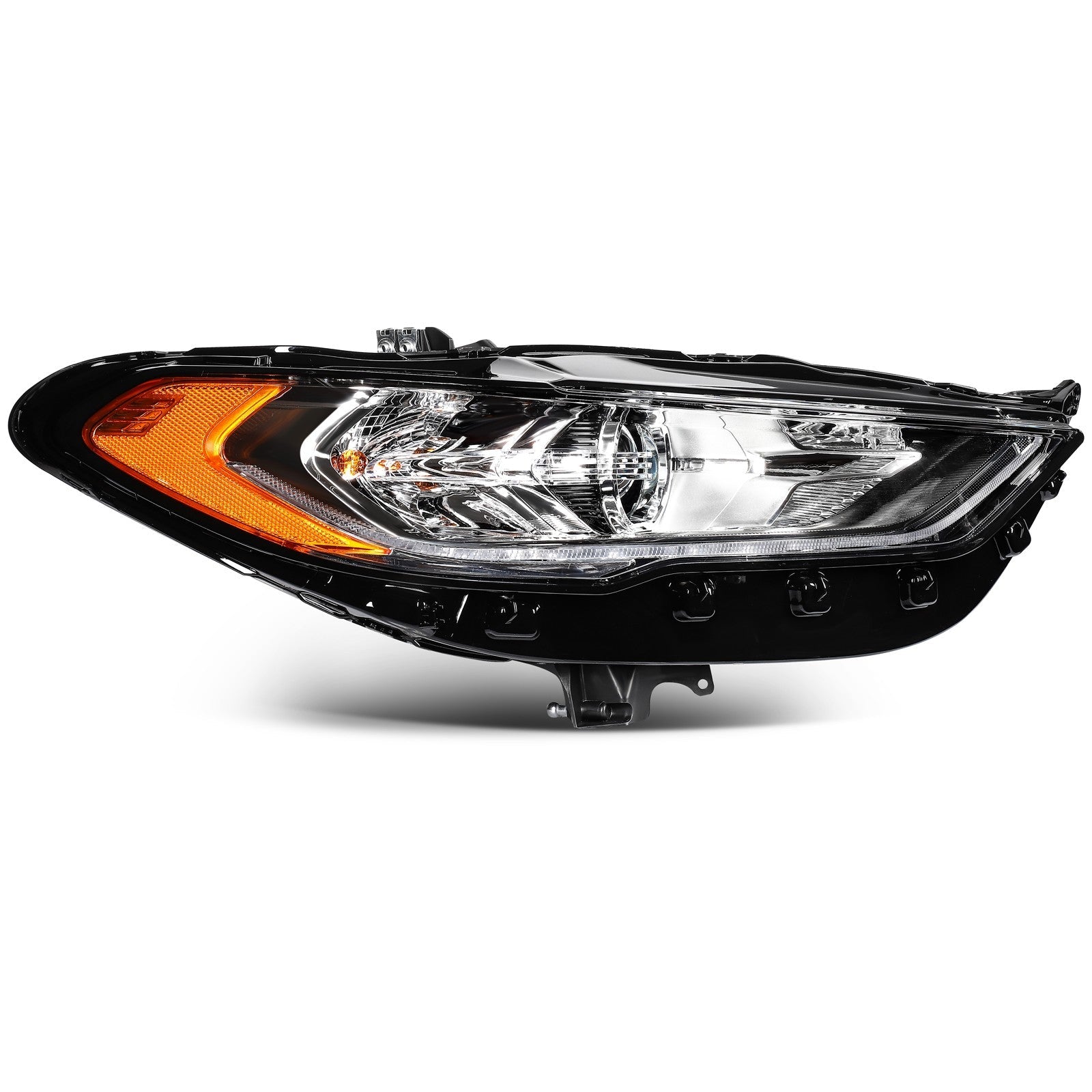 Right Side Headlight Assembly For 2017-2020 Ford Fusion Black w/Projector 6B93BC-57
