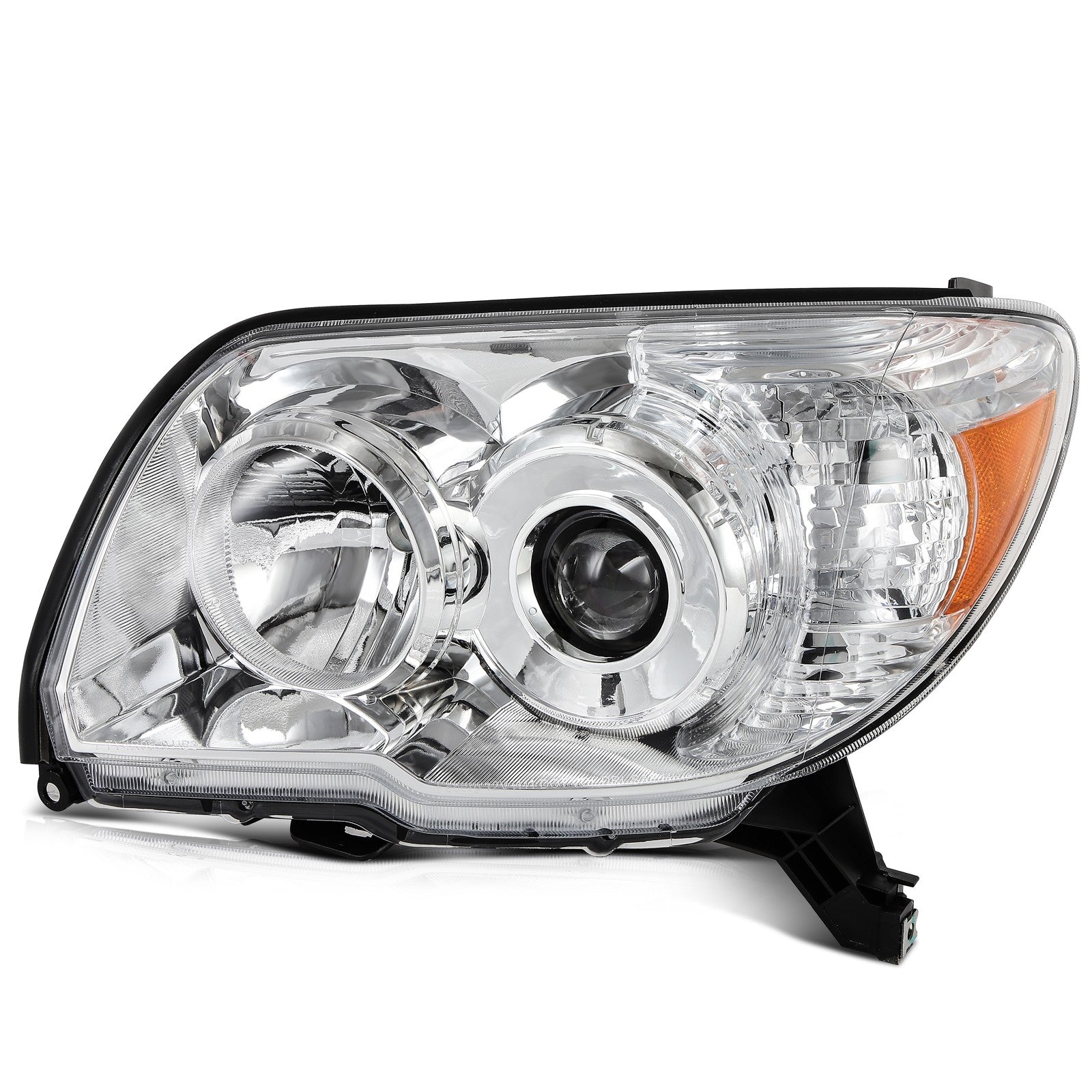 Pair Kit Halogen Headlights Assembly For 2006-2009 Toyota 4Runner Chrome Amber 6B93BC-57