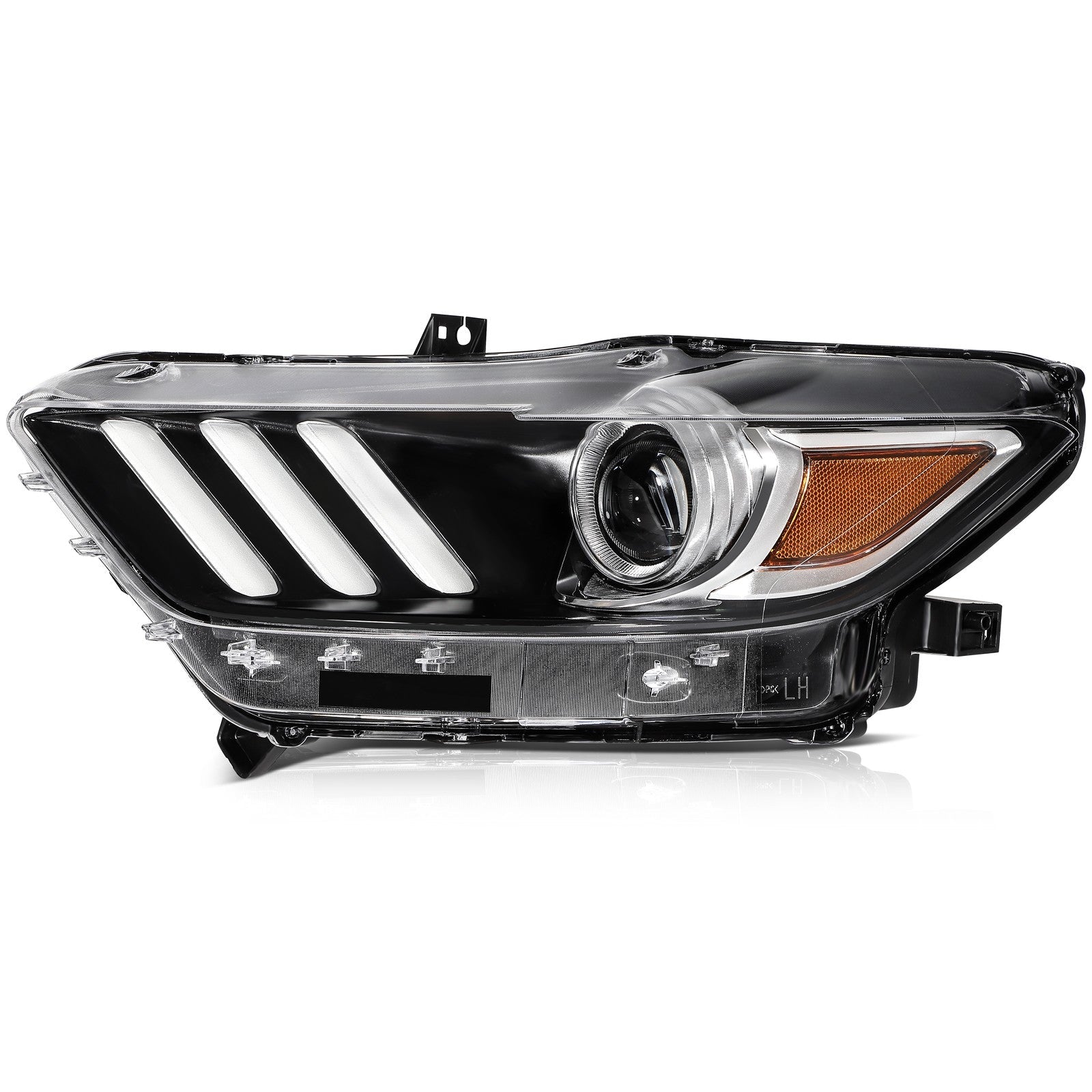 Driver Left Side HID Headlight Assembly For 2015-2017 Ford Mustang Black Amber 6B93BC-57