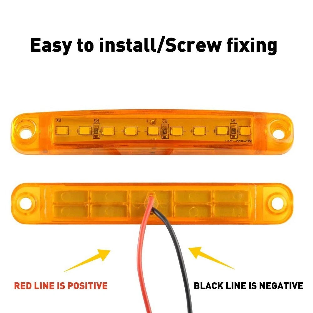 10pcs Side Marker Clearance Light Car Trailer Tail Lamp 9 LED Amber yellow EOA 6B93BC-57