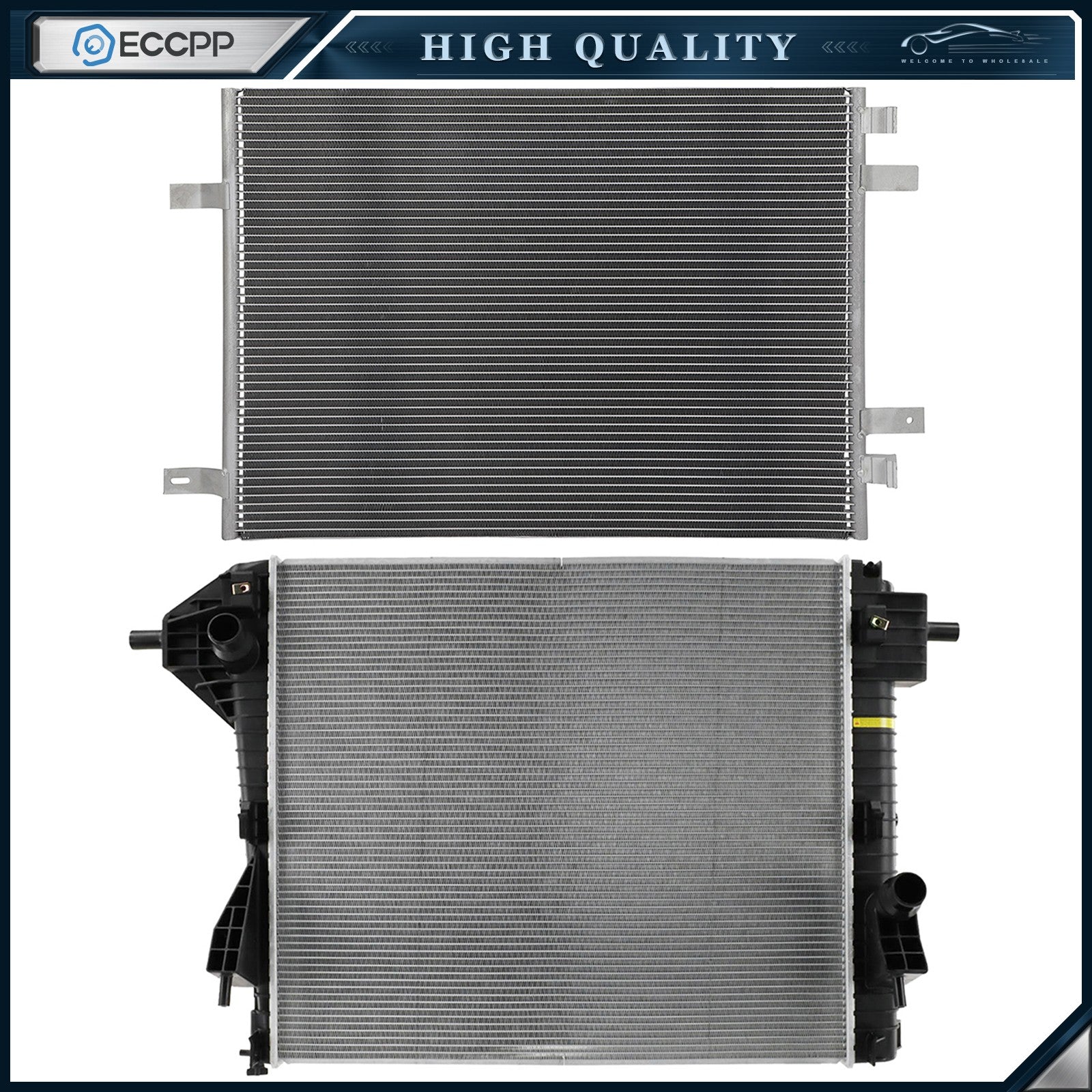 Aluminum Radiator & AC Condenser Cooling Kit For 2008-2010 Ford F-250 Super Duty 6B93BC-57