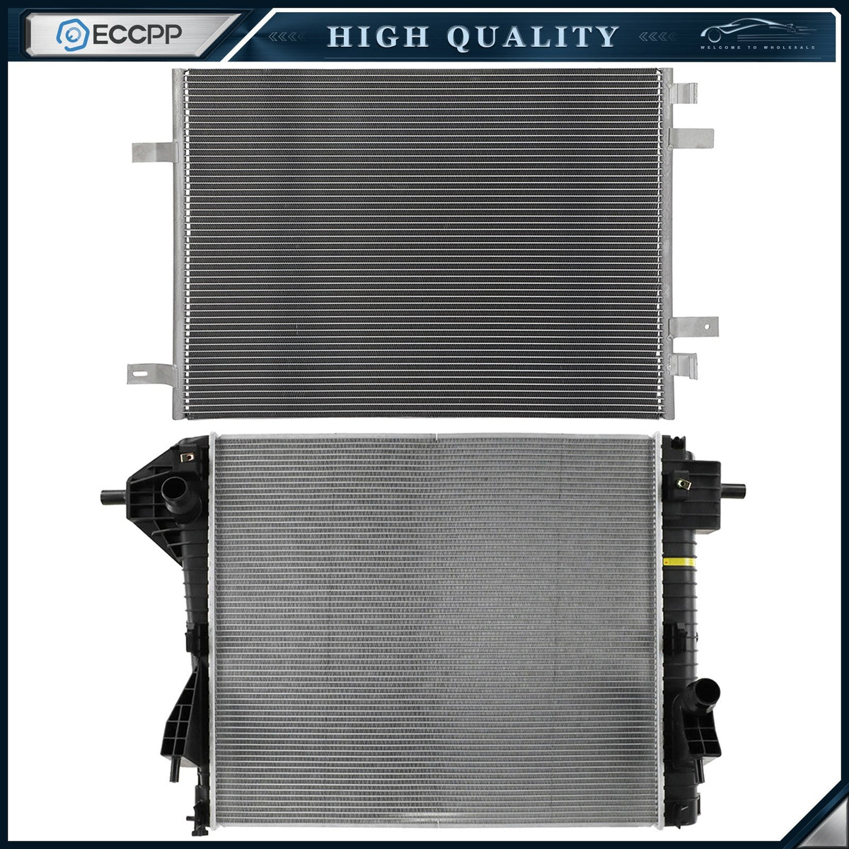 Aluminum Radiator & AC Condenser Cooling Kit For 2008-2010 Ford F-250 Super Duty 6B93BC-57