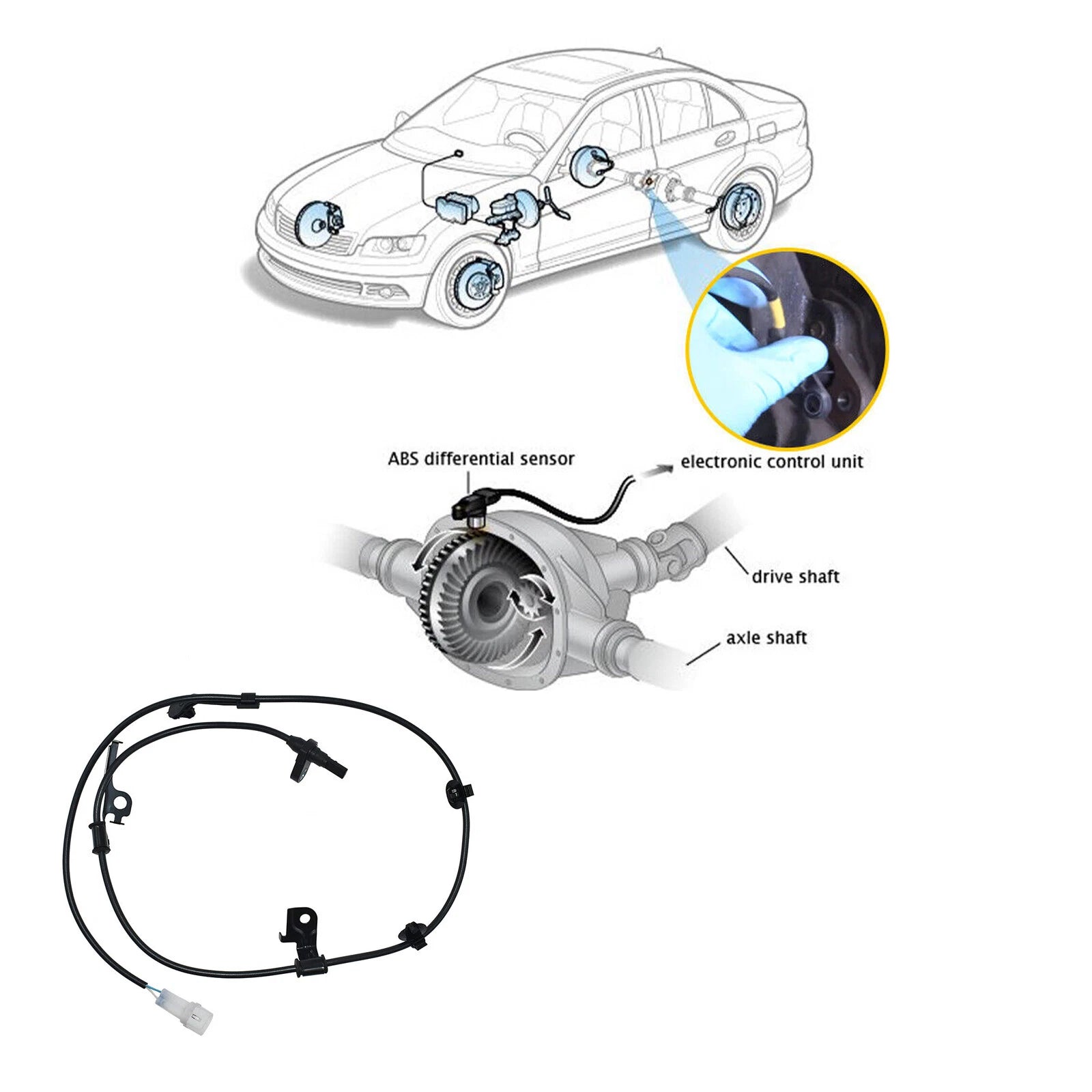 1x ABS Wheel Speed Sensor 89542-52030 For Toyota Yaris Scion XD Front RH Side 6B93BC-57