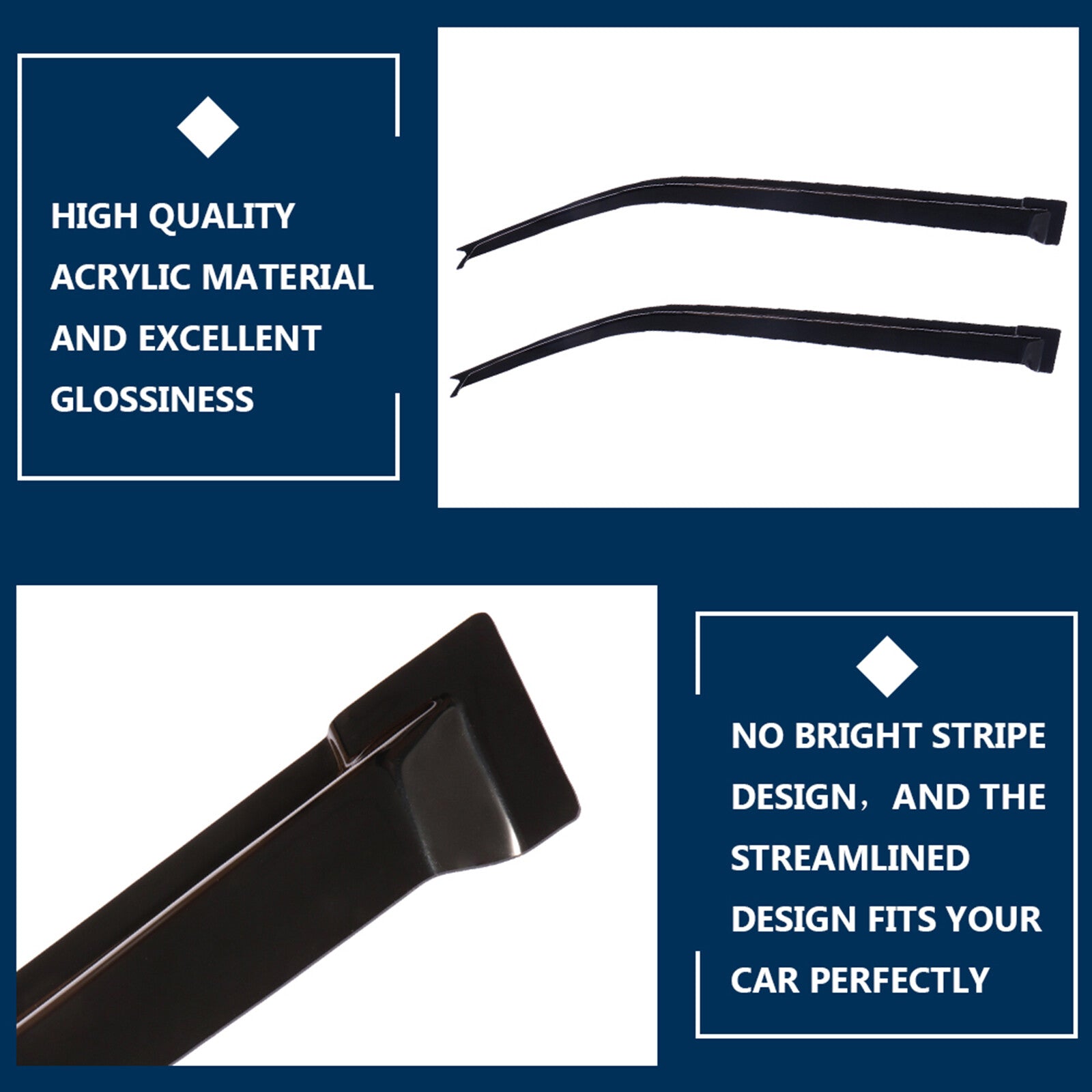 Window Visor Vent Rain Shades Guards Deflectors For 11-16 Scion TC Coupe Black 6B93BC-57