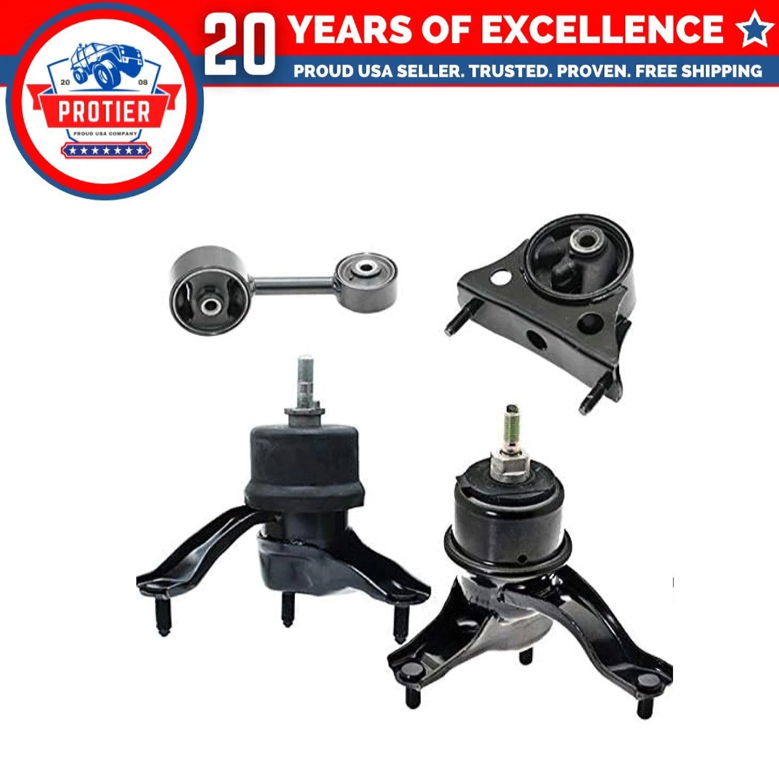 Fits 2004-2007 Toyota Highlander 2.4L 2WD Engine Motor & Trans Mount Set 4pc : 6B93BC-57