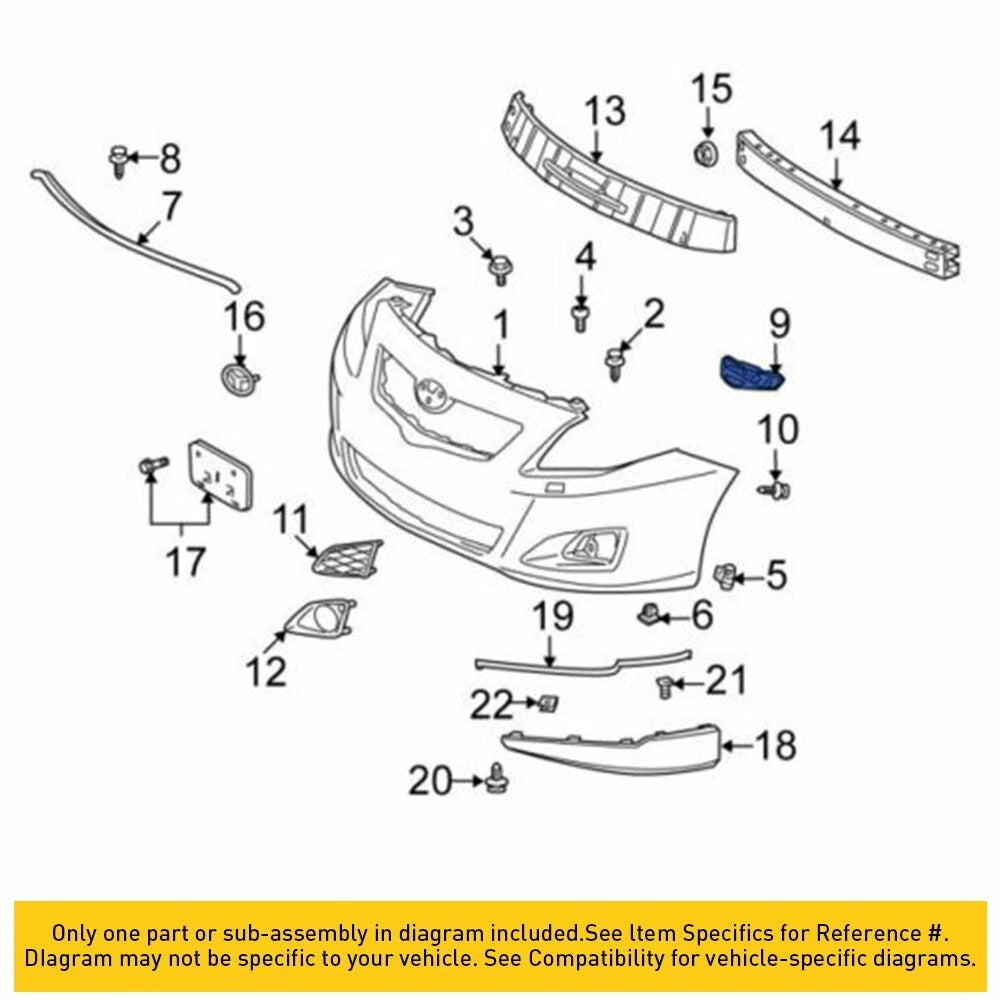 For Toyota Corolla 2011-2013 Bumper Support Bracket Plastic Hold Mount Front 2PC 6B93BC-57