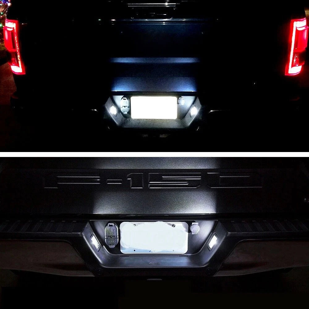 For Ford F150 2015-2022 LED Smoke License Plate Light Bulbs Assembly Lamps EOA 6B93BC-57