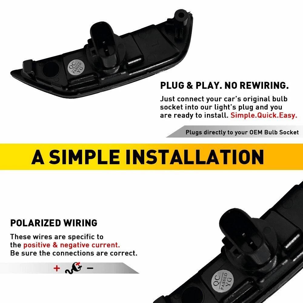 2X For 2021-2024 Kia K5 Smoked Amber LED Front Bumper Side Marker Signal Light A 6B93BC-57