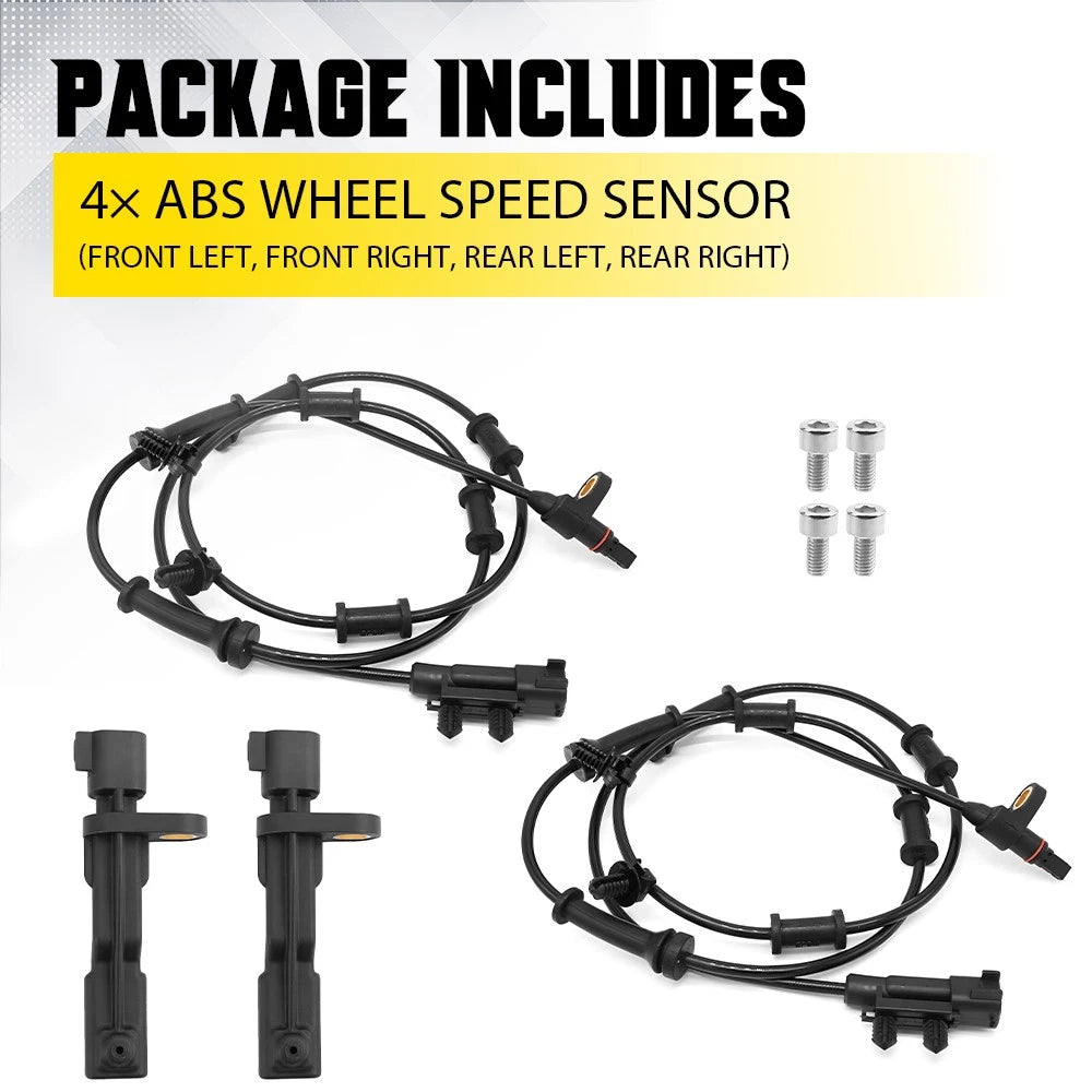 4x Front Rear Left Right ABS Wheel Speed Sensor For 2007-2016 Jeep Wrangler EOA 6B93BC-57