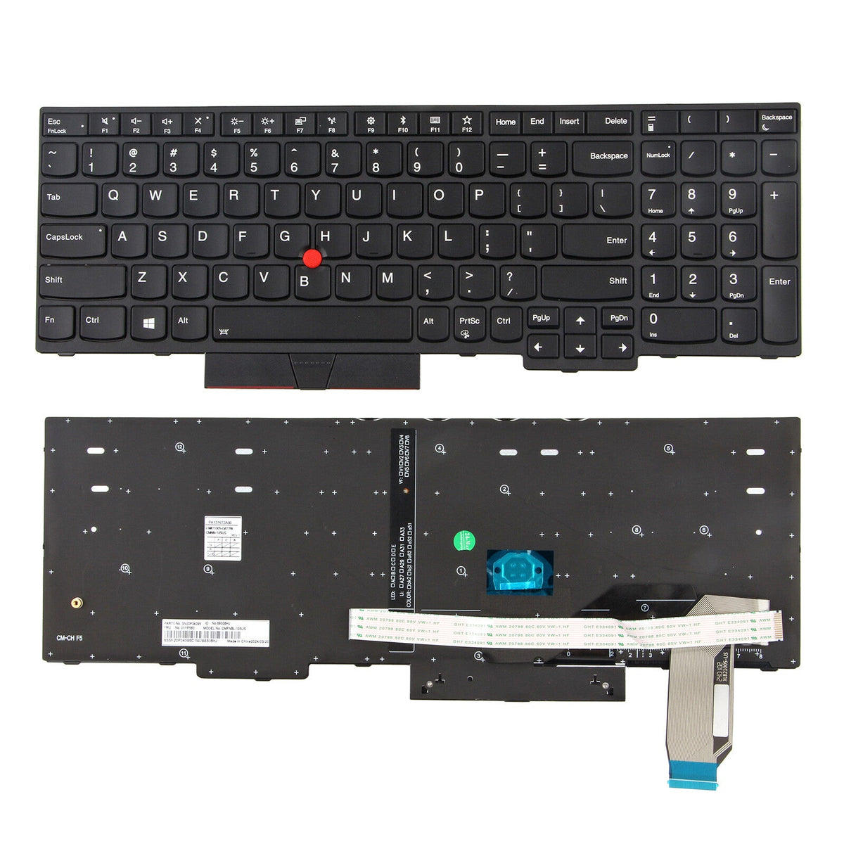 US Keyboard for Lenovo ThinkPad E580 E585 E590 E595 T590 P15s Gen 1 / T15 Gen 1 6B93BC-57