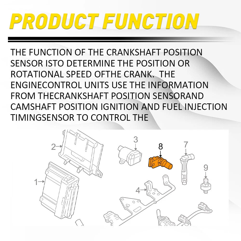 Crankshaft Crank Position Sensor For Chevy GMC 1500 2500 3500 Engine 5.3L/6.0L A 6B93BC-57