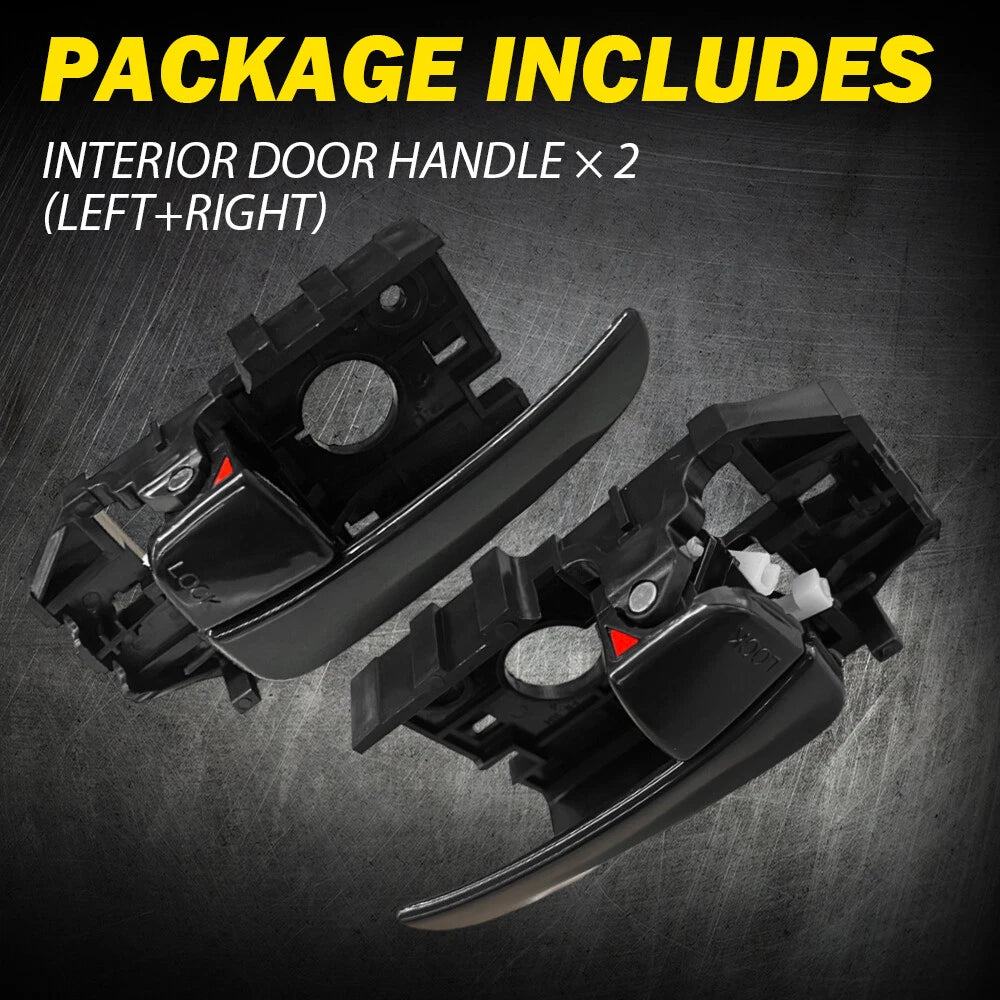 Interior Door Handle For 2001-2006 Hyundai Elantra Set of 2 Front Black Plastic 6B93BC-57