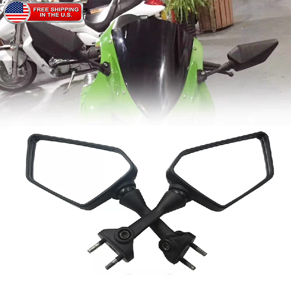 Black Left Right Rearview Side Mirror For Kawasaki Ninja 250R EX250 2008-2013 US