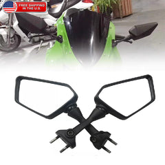 Black Left Right Rearview Side Mirror For Kawasaki Ninja 250R EX250 2008-2013 US