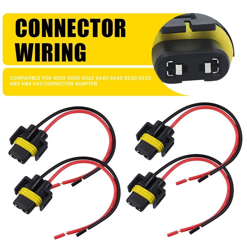 4X 9006 9005 Headlight High Low Beam Female Connector Wiring Harness Socket EOA 6B93BC-57