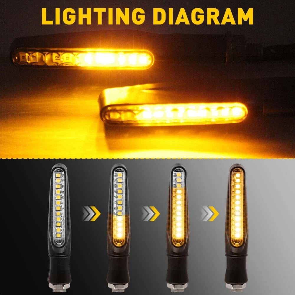 4X Motorcycle Turn Signals Blinker Lights Amber Dynamic For Light Suzuki DRZ400s 6B93BC-57