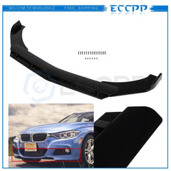 Universal Adjustable Gloss Black Front Bumper Lip Spoiler High Quality PP 6B93BC-57