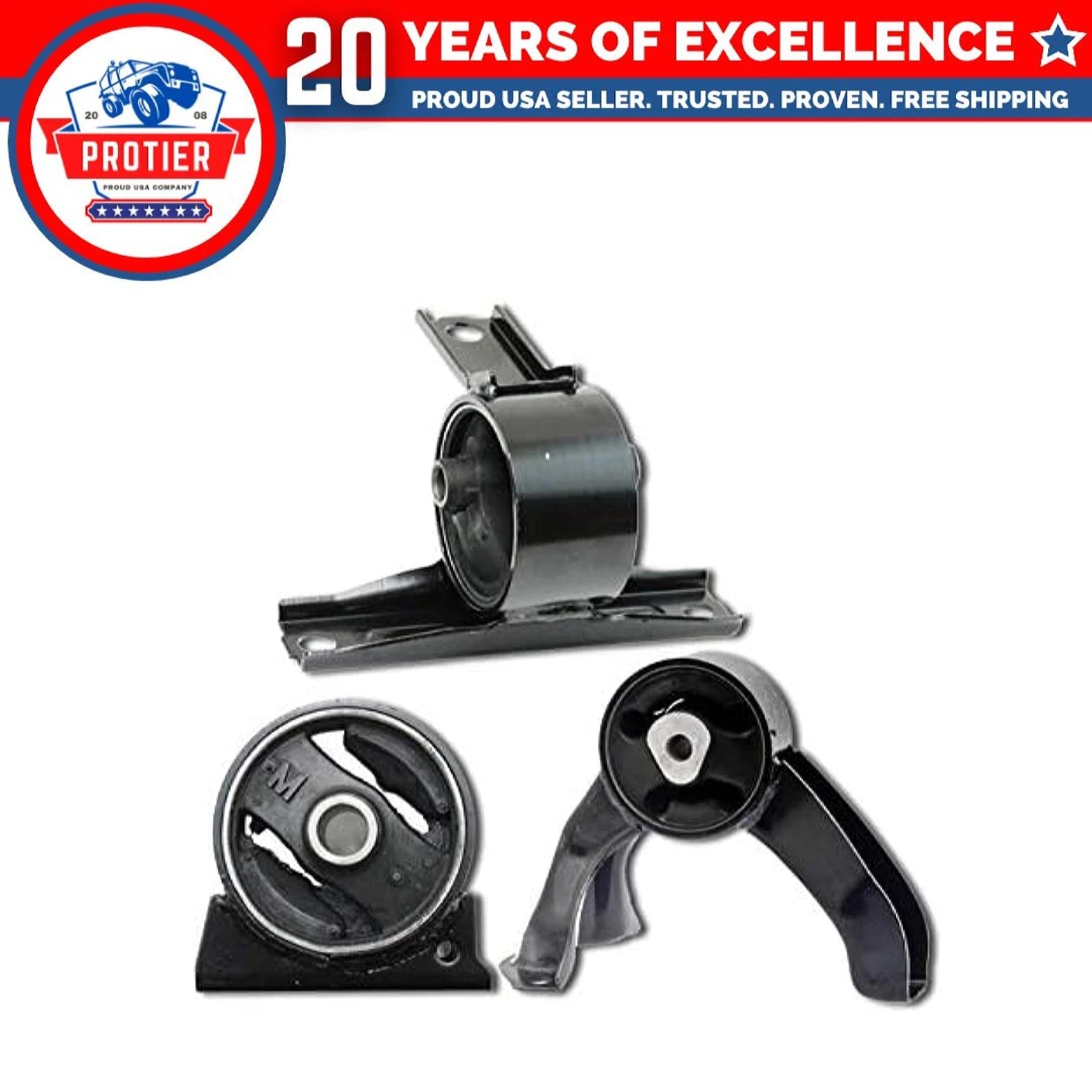 Fits 2007-2008 Dodge Caliber 2.4L 2WD AUTO CVT w/o Turbo Motor Mount Set 3pcs 6B93BC-57