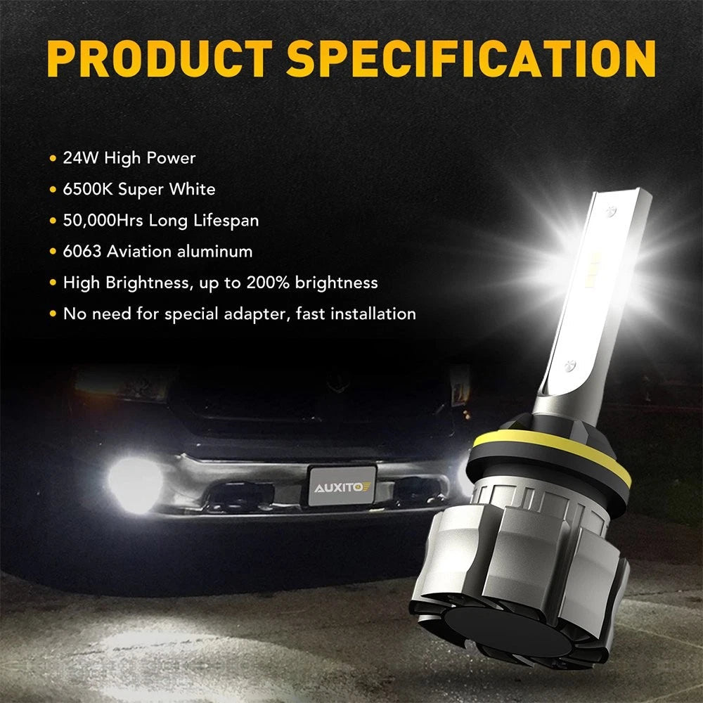 AUXITO 880 881 893 6500K White LED Foglight Fog Light Conversion Bulbs B3F EOA AUXITO