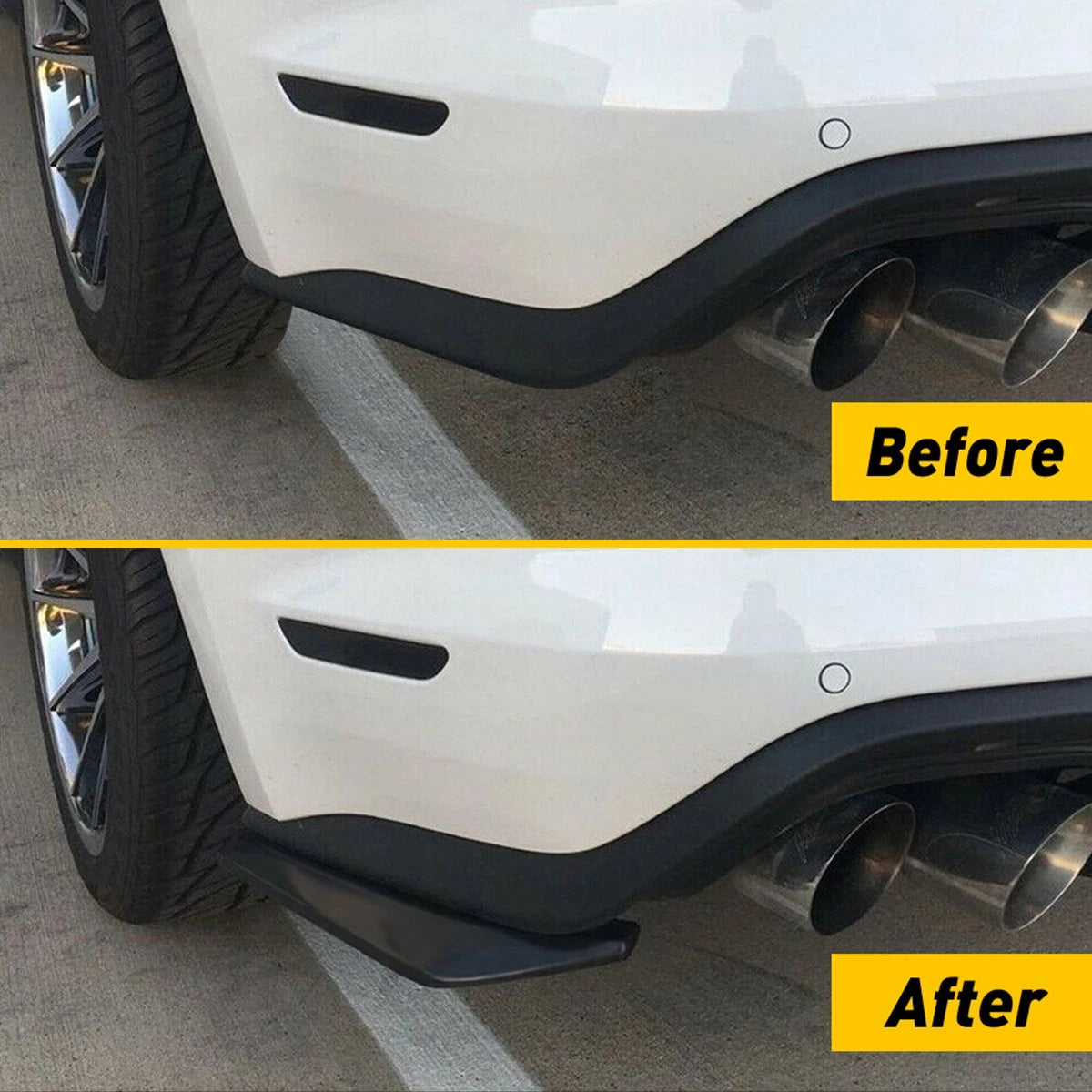 Gloss Black Rear Bumper Splitter Diffuser Canards For Audi S3 S4 RS3 RS4 A3 A4 6B93BC-57