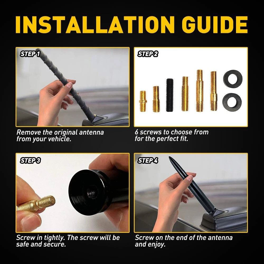 BLACK BULLET ANTENNA 50 CAL SHORT BLACK for 2021Ford F-250 F-350 Super Duty 6B93BC-57