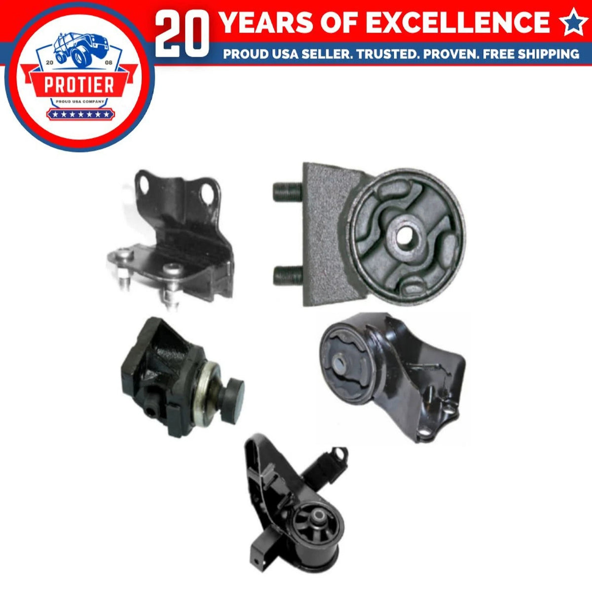 Engine & Trans Mount Set for 1998-2002 Mazda 626 2.0L Manual 6B93BC-57