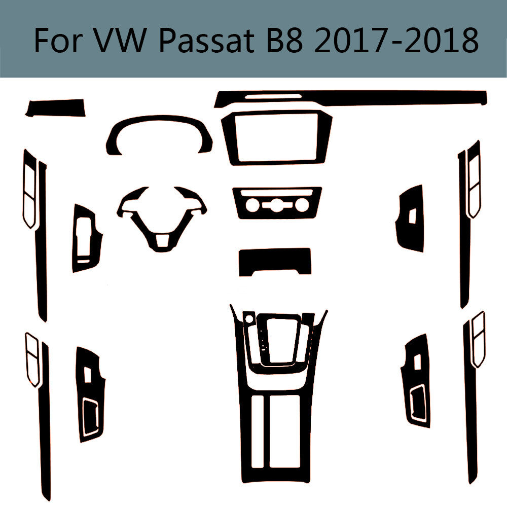 Interior Center Console Carbon Fiber Molding Sticker Decals For VW Passat B8