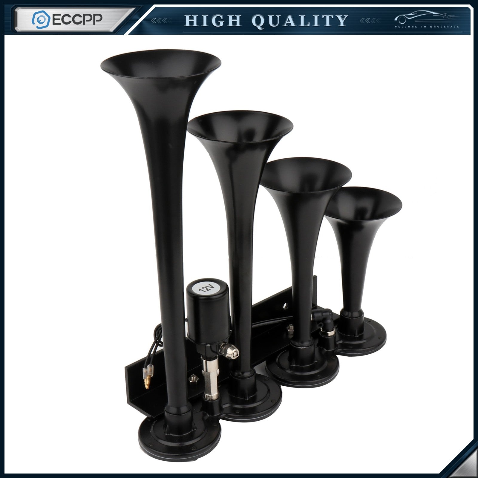 150psi 0.8G Air Horn Include 4 Trumpet Train Sound & Compressor Full System Kit 6B93BC-57