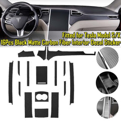 Interior Center Console Carbon Fiber Molding Sticker Decals For Tesla Model S X