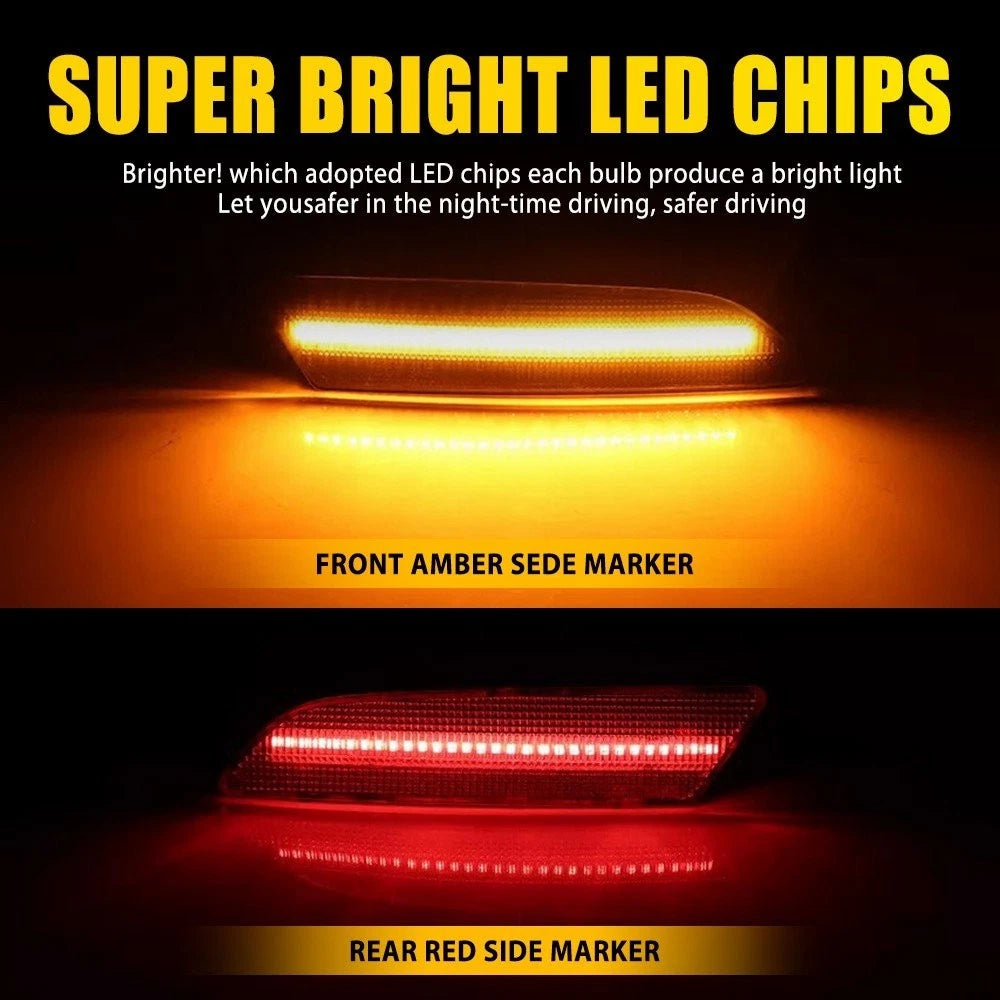 4X Smoke Front Rear Bumper Side Marker Lights For 2004-2008 Chrysler Crossfire A 6B93BC-57