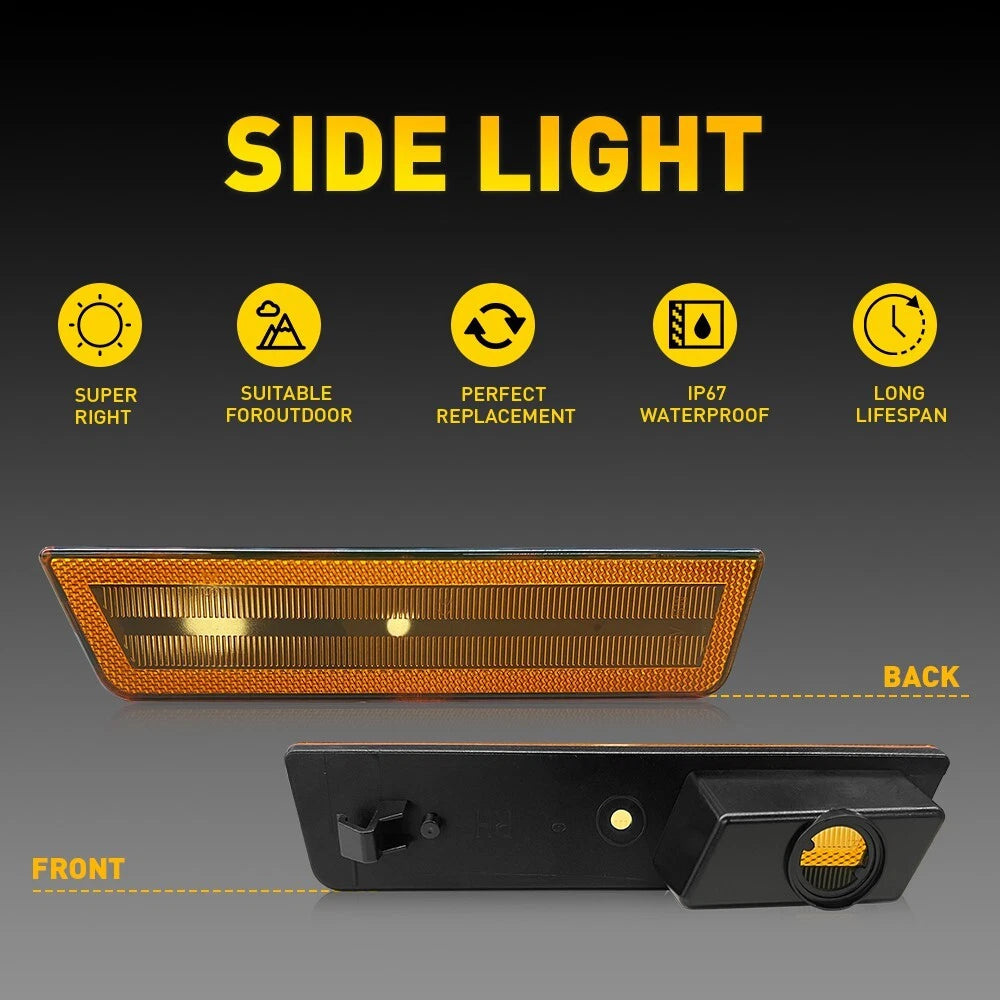 Front Bumper Reflector Side Light Marker Assembly For 2008-2014 Dodge Challenger 6B93BC-57