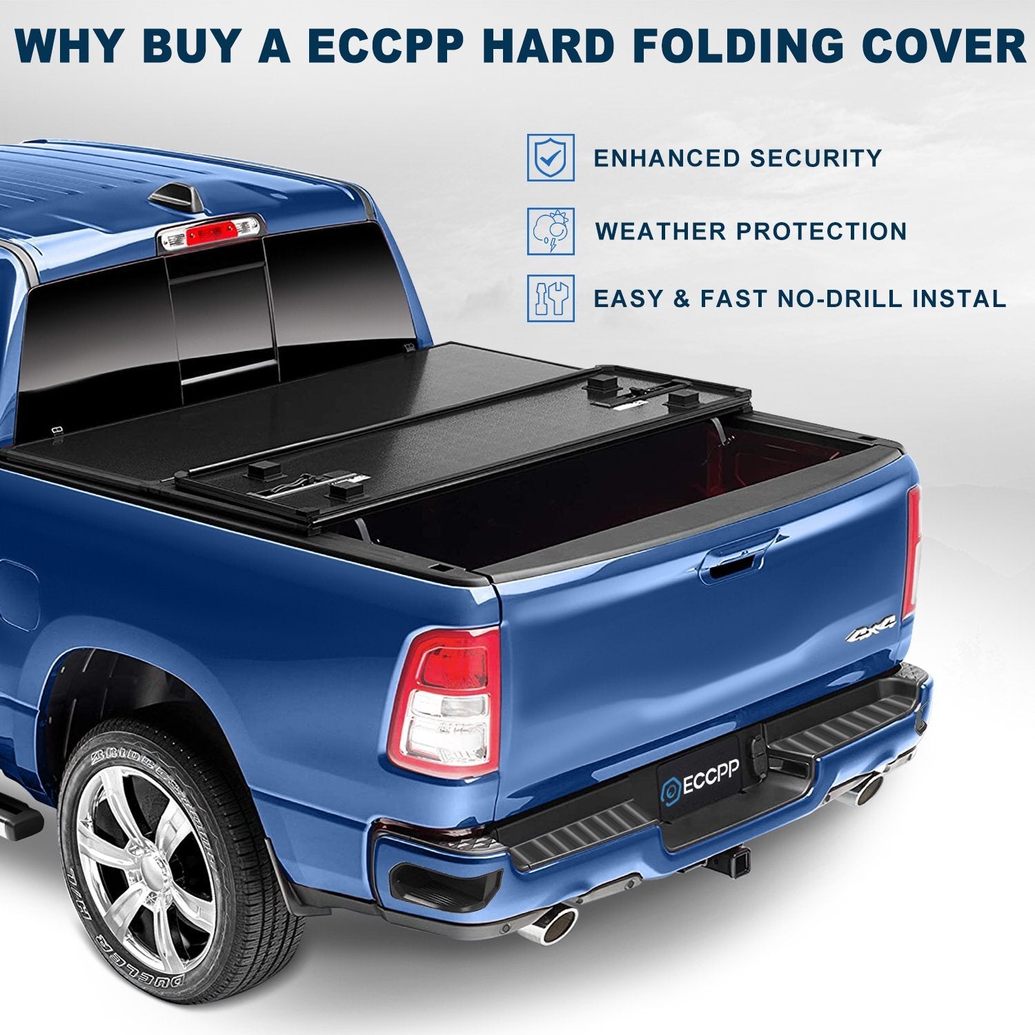 ECCPP 5ft Hard 3-Fold Truck Bed Tonneau Cover Fits Nissan Frontier 2005-2018 Bed ECCPP