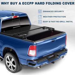 ECCPP 5ft Hard 3-Fold Truck Bed Tonneau Cover Fits Nissan Frontier 2005-2018 Bed ECCPP