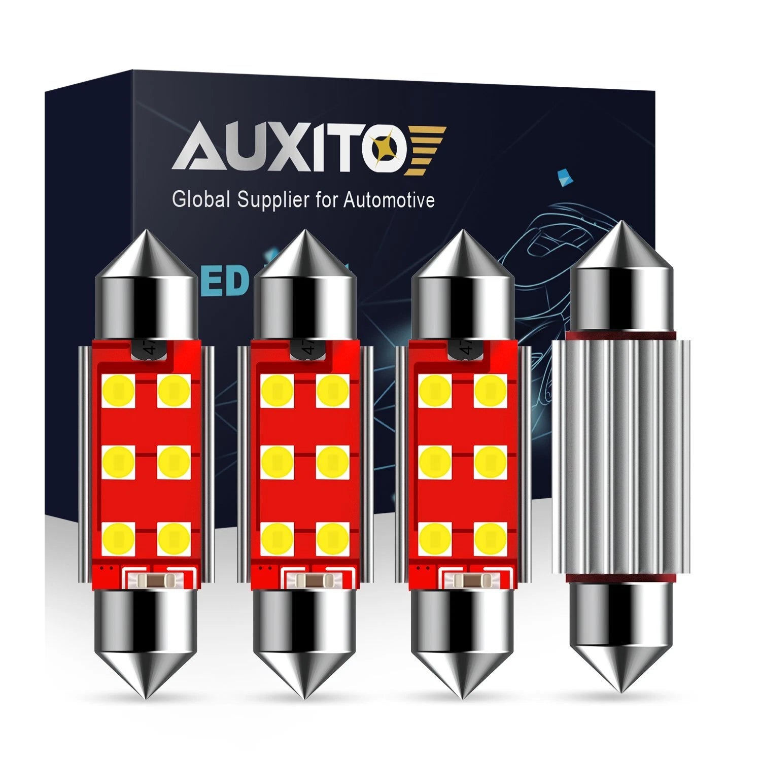 LED 578 41mm 211-2 LED Car Truck Dome Map Interior Lights Xenon White 6000K 4PCS 6B93BC-57